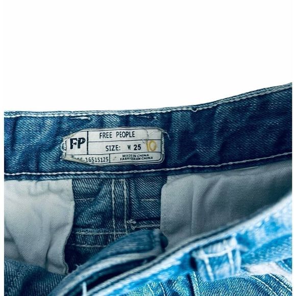 Free People Denim Shorts Lace High Waist - Picture 4 of 4